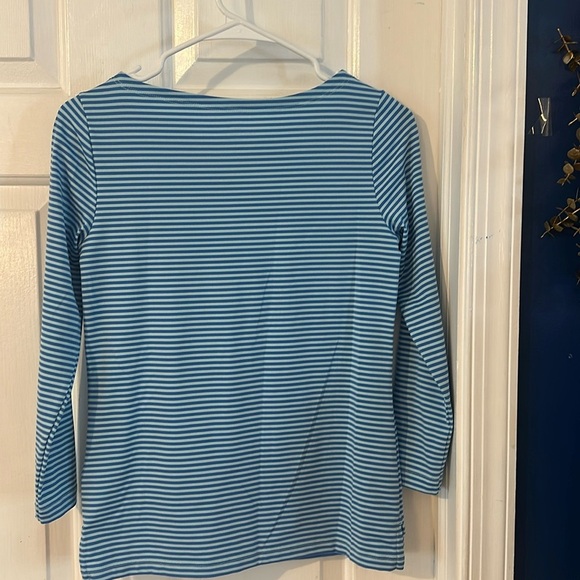 New Vineyard Vines Blue Striped Polyester & Spandex Long Sleeve Pullover XXS - Picture 7 of 8